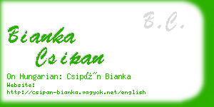 bianka csipan business card